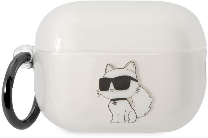 Pouzdro na sluchátka Karl Lagerfeld 3D Logo NFT Choupette TPU Pouzdro pro Airpods Pro 2 White