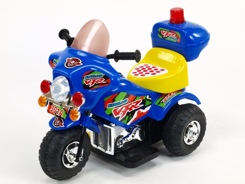 Elektrická motorka pro děti Bravea02 policie, modrá