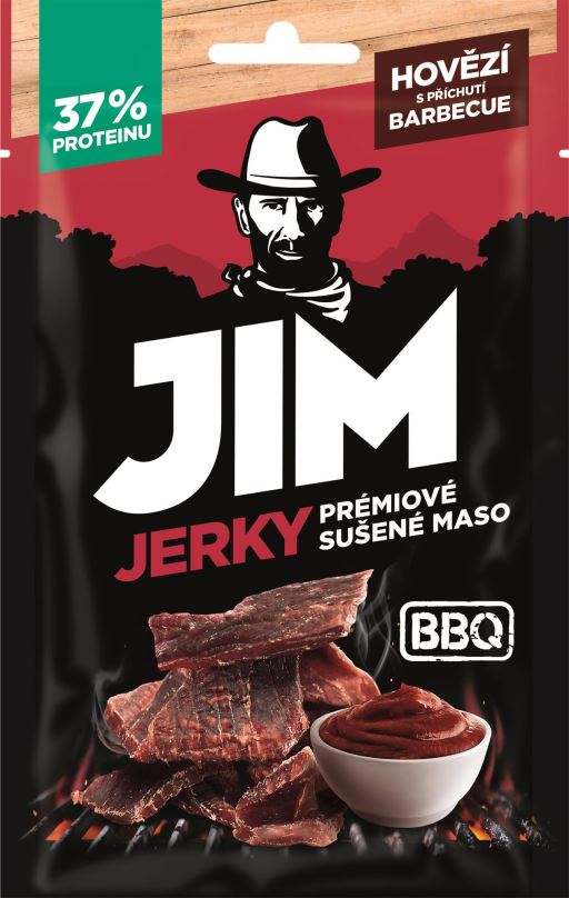 Sušené maso Jim Jerky hovězí s příchutí BBQ 23 g