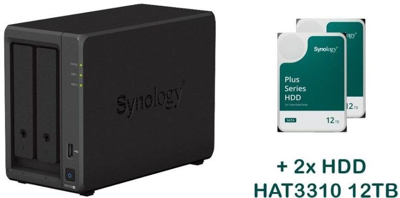 NAS Synology DS723+ 2x HAT3310-12T (24TB)