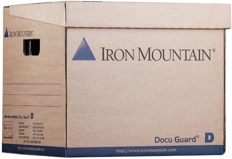 Archivační krabice Iron Mountain Box D, 36 x 31 x 32 cm, hnědo-modrá