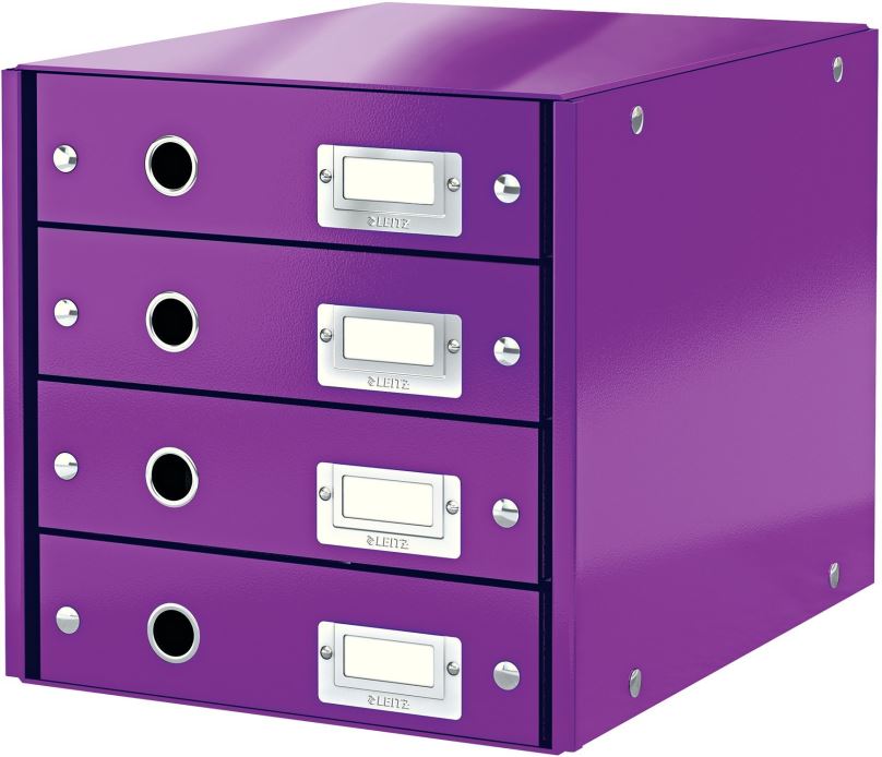 Zásuvkový box LEITZ Click & Store WOW, 4dílný, purpurový