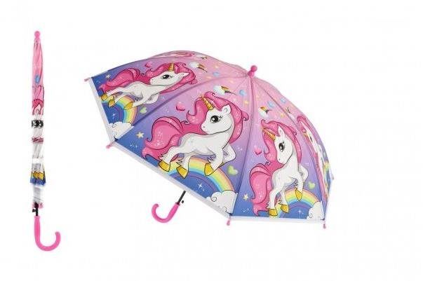 Dětský deštník Teddies Dětský barevný deštník s motivem jednorožce