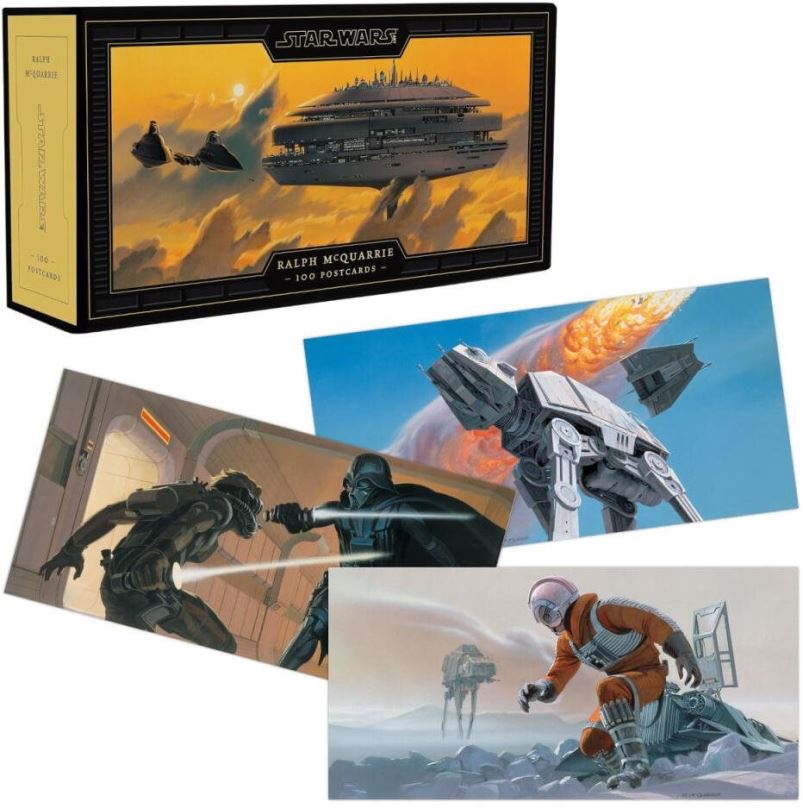 Dárková sada Chronicle books Star Wars Předprodukční ilustrace 100 ks panoramatických pohlednic