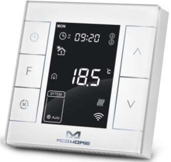Chytrý termostat MCOHome Termostat pro vodní topení a kotle V2, Z-Wave Plus, bílý