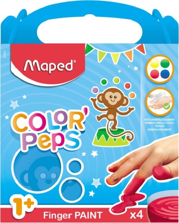 Prstové barvy Maped Color Peps Prstové barvy, 4x80ml