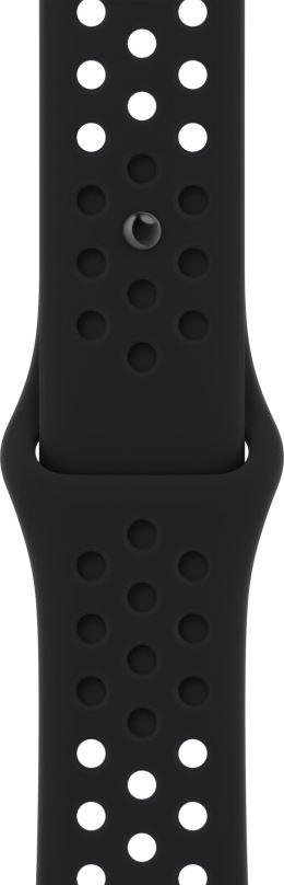 Řemínek Apple Watch 45mm černo-černý sportovní řemínek Nike