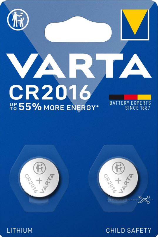 Knoflíková baterie VARTA speciální lithiová baterie CR2016 2ks
