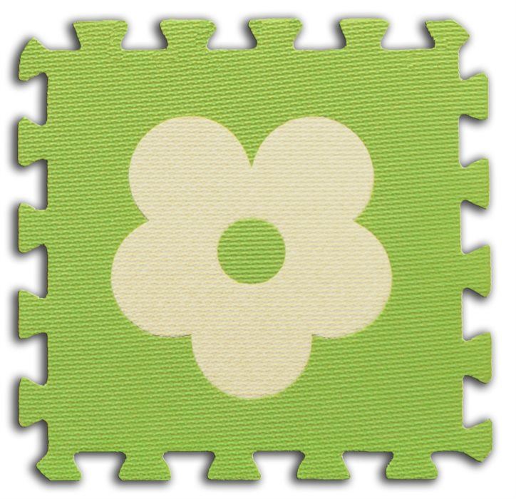 Pěnové BABY puzzle Kytičky 1 díl (zelený)