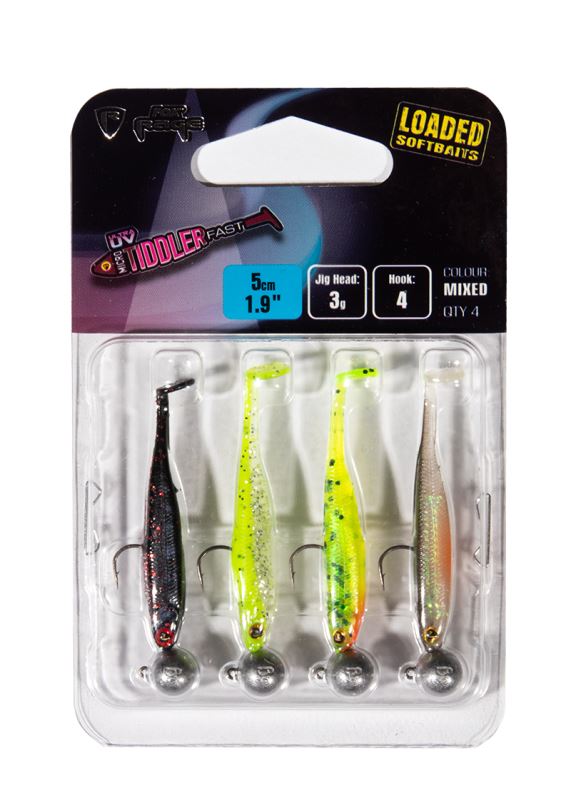 FOX Rage Gumová nástraha Micro Tiddler Fast Loaded 5cm UV Mixed Colours 2 4ks