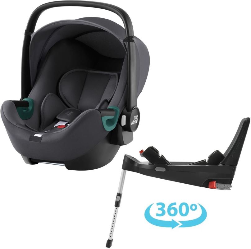 Autosedačka Britax Römer Baby-Safe 3 i-Size se základnou Flex Base 5Z Bundle Midnight Grey