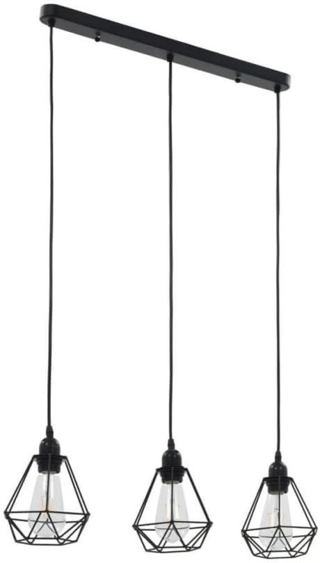 Lustr Stropní lampa s diamantovým designem černé 3 x žárovky E27