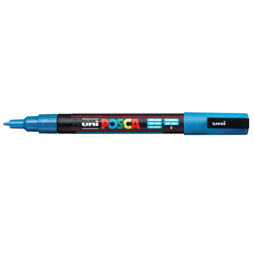 POSCA akrylový popisovač PC-3M, 0,9-1,3 mm Barva: třpytivě světle modrý (ML8)