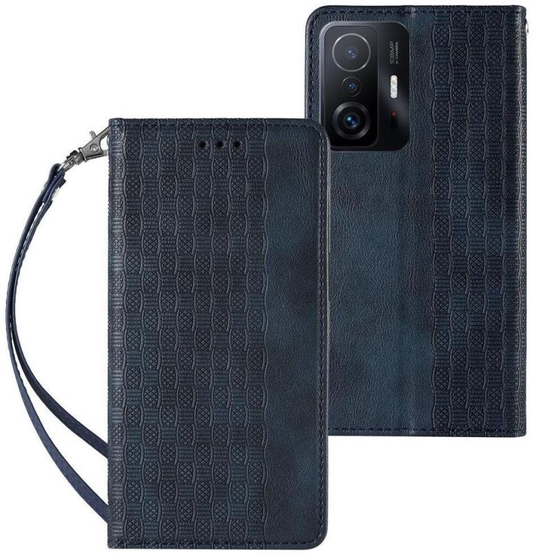 Pouzdro na mobil Magnet Strap knížkové kožené pouzdro na Samsung Galaxy A53 5G, modré