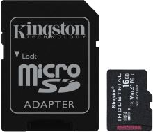 Paměťová karta Kingston MicroSDHC 16GB Industrial + SD adaptér