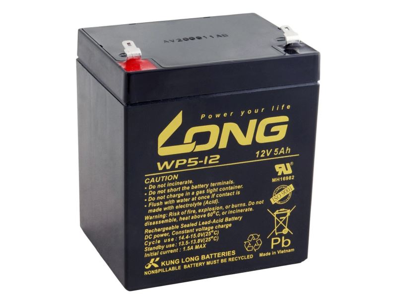 Baterie pro záložní zdroje Long baterie 12V 5Ah F1 (WP5-12)