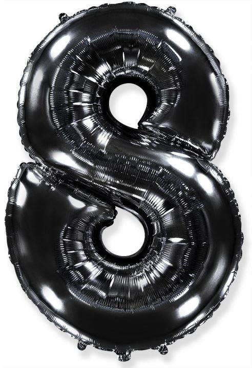 Nafukovací balonek Balón foliový číslice černá - black 102 cm - 8