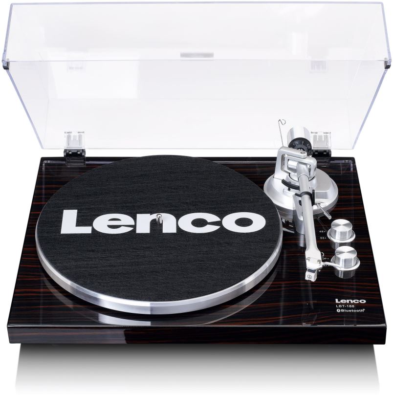 Lenco LBT-188 (WA) Dark brown- Hi-Fi gramofon, kovový talíř, raménko s anti-skatingem