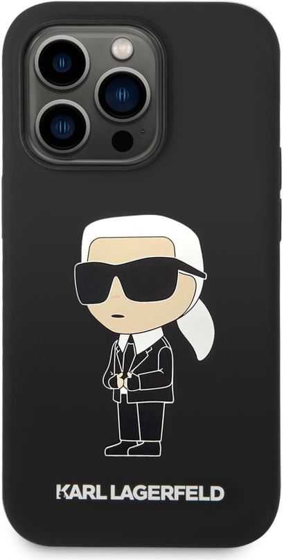 Kryt na mobil Karl Lagerfeld Liquid Silicone Ikonik NFT Zadní Kryt pro iPhone 15 Pro Black