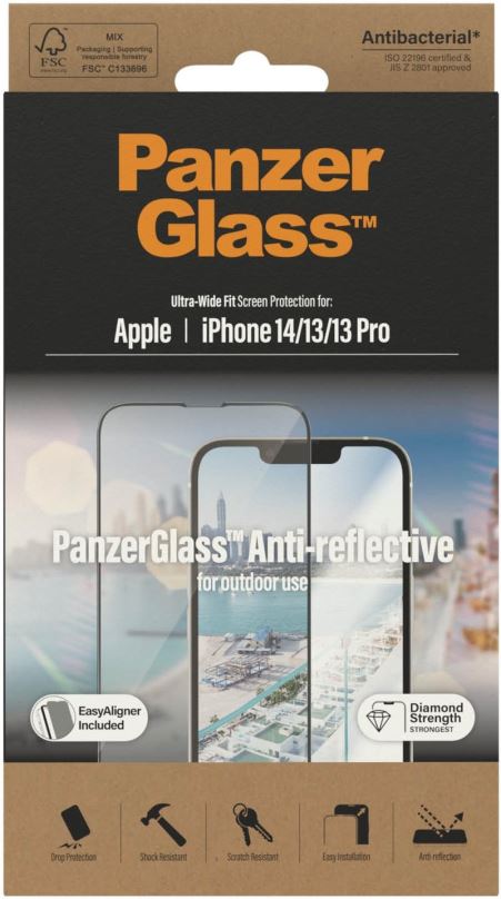 Ochranné sklo PanzerGlass Apple iPhone 14/13/13 Pro s Anti-reflexní vrstvou a instalačním rámečkem