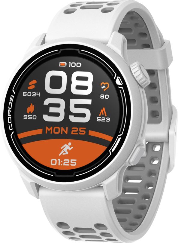 Chytré hodinky Coros PACE 2 Premium GPS Sport Watch White Silicone Band