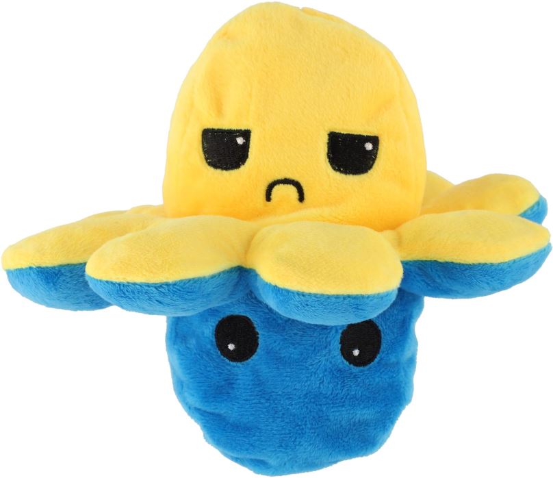 Plyšák Teddies Chobotnice oboustranná  žluto-modrá