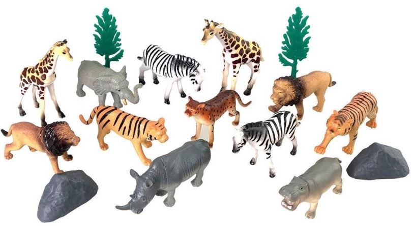 Figurky MaDe Zvířátka safari, 16 ks, 10 cm