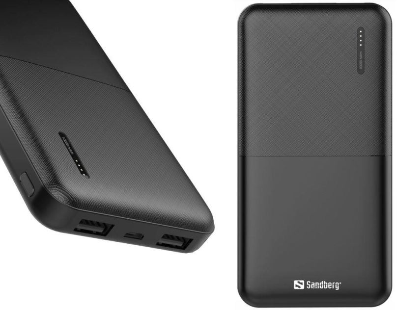 Powerbanka Sandberg Saver Powerbank 10000 mAh, 2x USB-A, černý