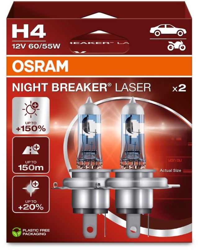 Autožárovka OSRAM Night Breaker LASER H4, 2ks