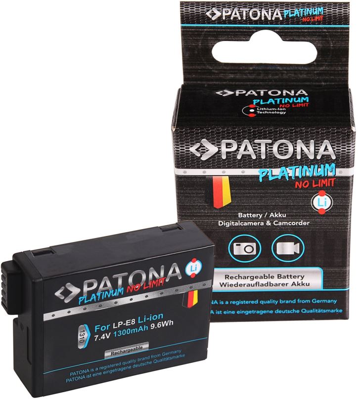 Baterie pro fotoaparát PATONA pro Canon LP-E8/LP-E8+ 1300mAh Li-Ion Platinum