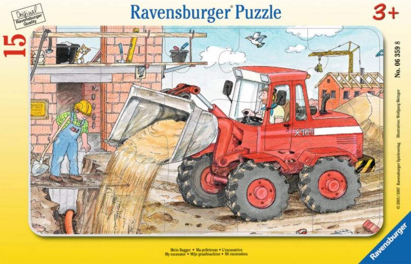 RAVENSBURGER Puzzle Práce s bagrem 15 dílků