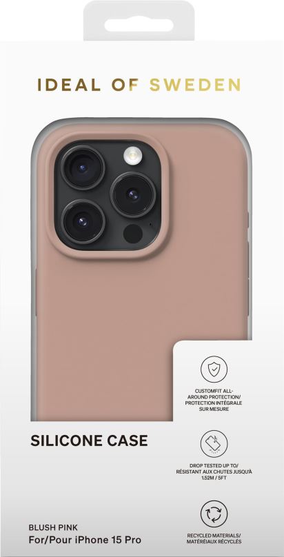 Kryt na mobil iDeal Of Sweden Silikonový ochranný kryt pro iPhone 15 Pro Blush Pink