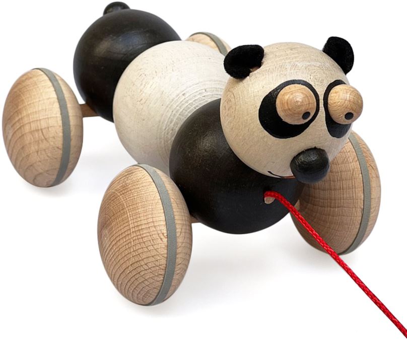Tahací hračka Ulanik Housenka Panda na provázku