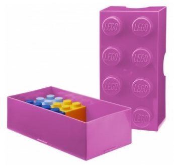Svačinový box LEGO Box na svačinu 100 x 200 x 75 mm - růžový