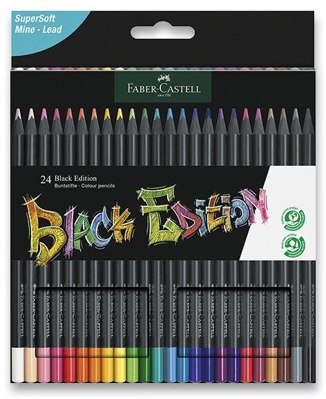 Pastelky FABER-CASTELL Black Edition, 24 barev