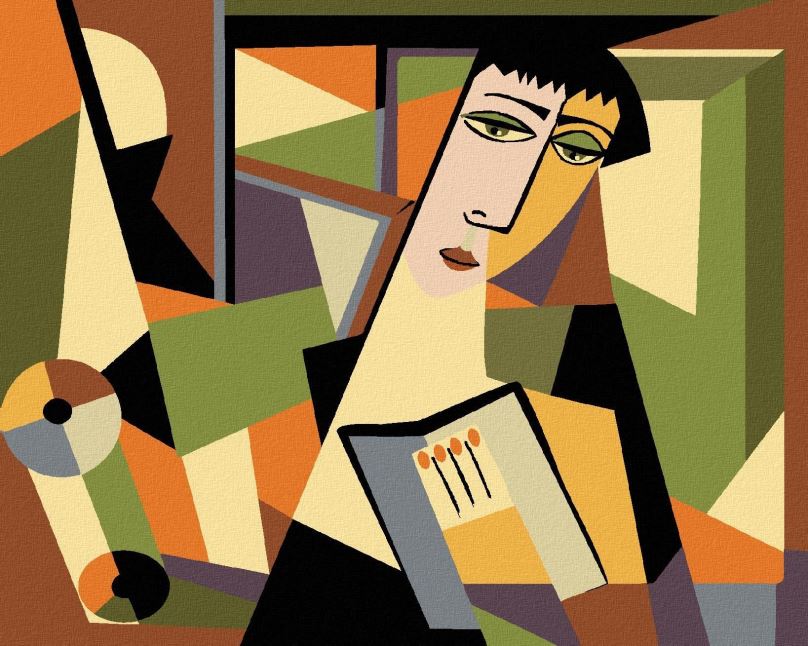 Malování podle čísel Abstraktní žena v kubickém stylu I, 40x50 cm, bez rámu a bez vypnutí plátna
