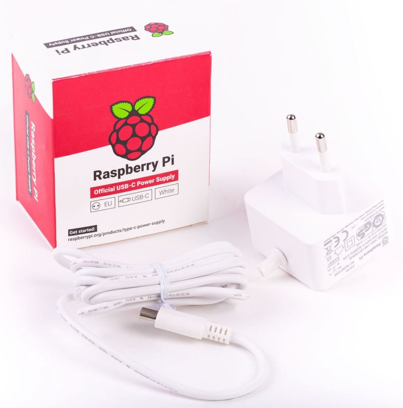 Napájecí adaptér Raspberry Pi 4 - 5V/3A bílý