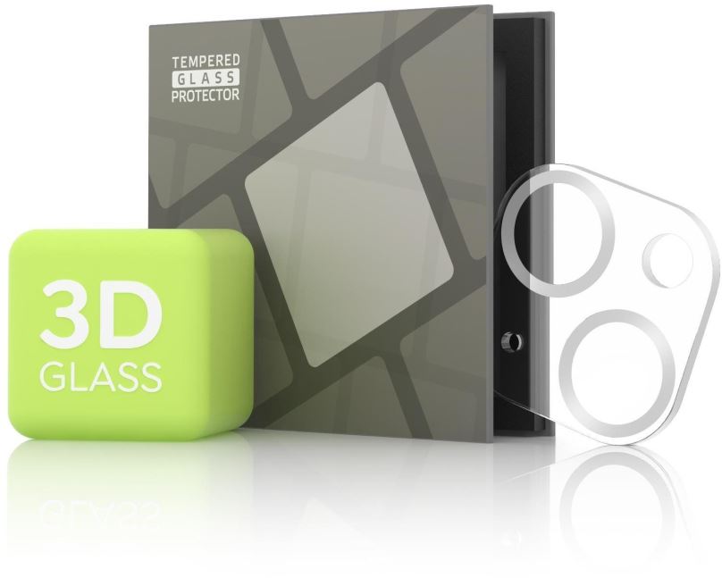Ochranné sklo na objektiv Tempered Glass Protector pro kameru iPhone 13 mini / 13 - 3D Glass, stříbrná (Case friendly)