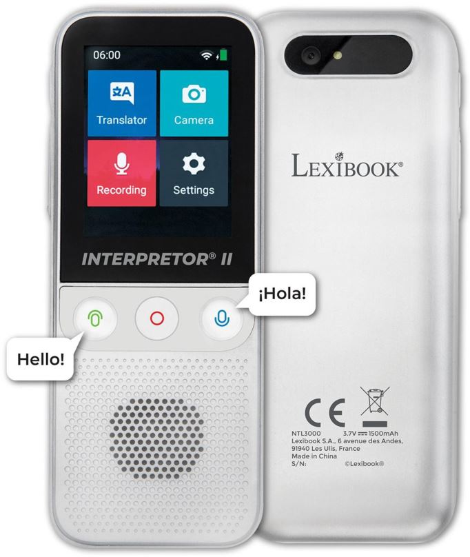 Diktafon Lexibook Interpretor 2 - Hlasový překladač s umělou inteligencí