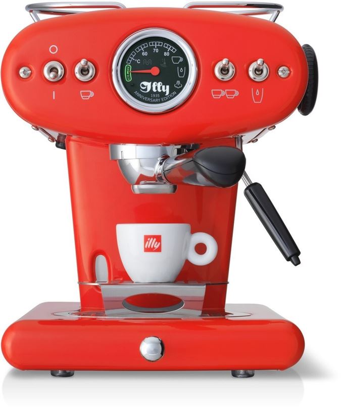Pákový kávovar ILLY X1 ANNIVERSARY- červená - ESE/mletá