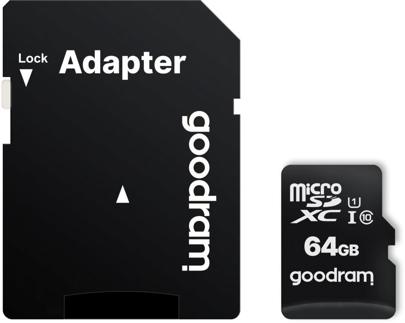 Paměťová karta GOODRAM 64GB MicroSD karta 10 UHS I + adaptér
