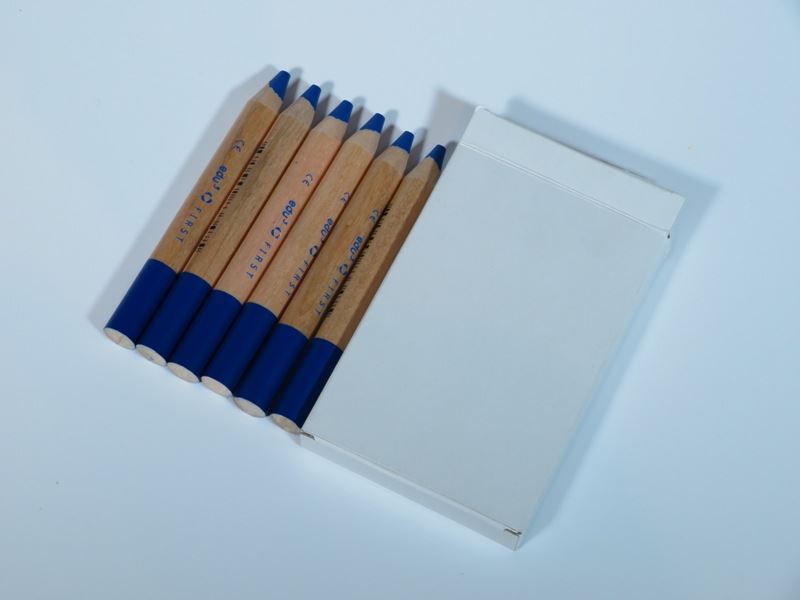 EDU3 Extra měkké Jumbo pastelky ve dřevě, kulaté, tuha 8 mm, jednotlivé barvy, po 6 ks Barva: světle modrá