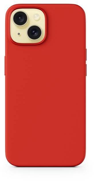 Kryt na mobil Epico Mag+ silikonový kryt pro iPhone 15 s podporou MagSafe - tmavě červený