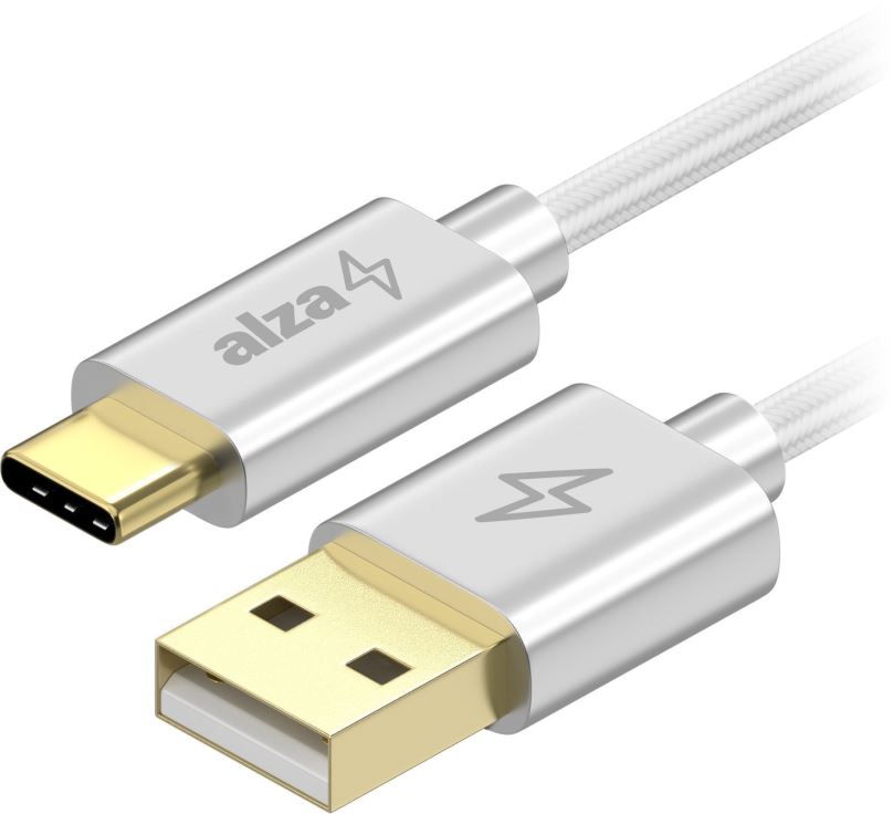 Datový kabel AlzaPower AluCore Charge 2.0 USB-C 2m bílý