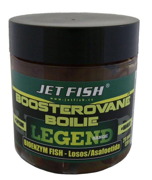 Jet Fish Boosterované boilie Legend Bioenzym Fish + Losos/Asafoetida 250ml 20mm