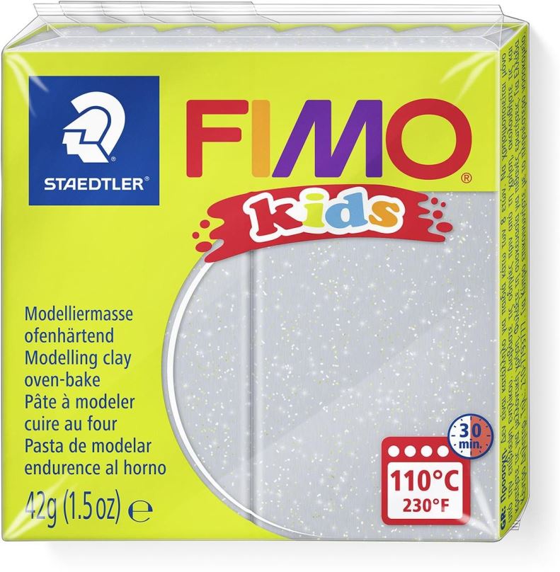 Modelovací hmota FIMO kids 42g stříbrná se třpytkami