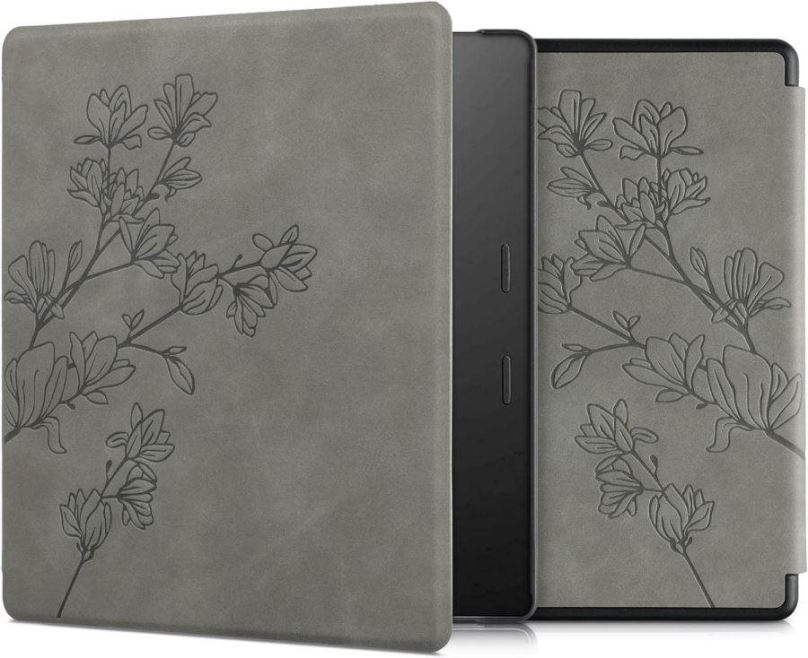 Pouzdro na čtečku knih KW Mobile - Magnolias - KW5697207 - pouzdro pro Amazon Kindle Oasis 2/3 - šedé