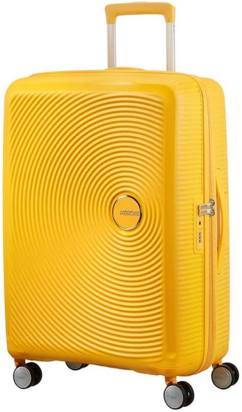 Cestovní kufr American Tourister Soundbox Spinner 77 EXP Golden Yellow