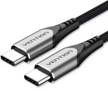 Datový kabel Vention Type-C (USB-C) 2.0 (M) to USB-C (M) Cable 2M Gray Aluminum Alloy Type