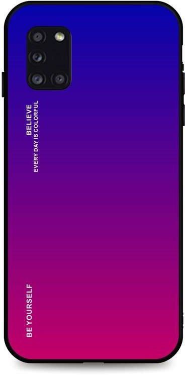 Kryt na mobil TopQ LUXURY Samsung A31 pevný duhový fialový 50907